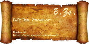 Bába Zsombor névjegykártya