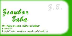 zsombor baba business card