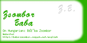 zsombor baba business card